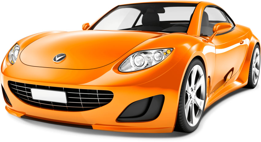 Orange sports car PNG image