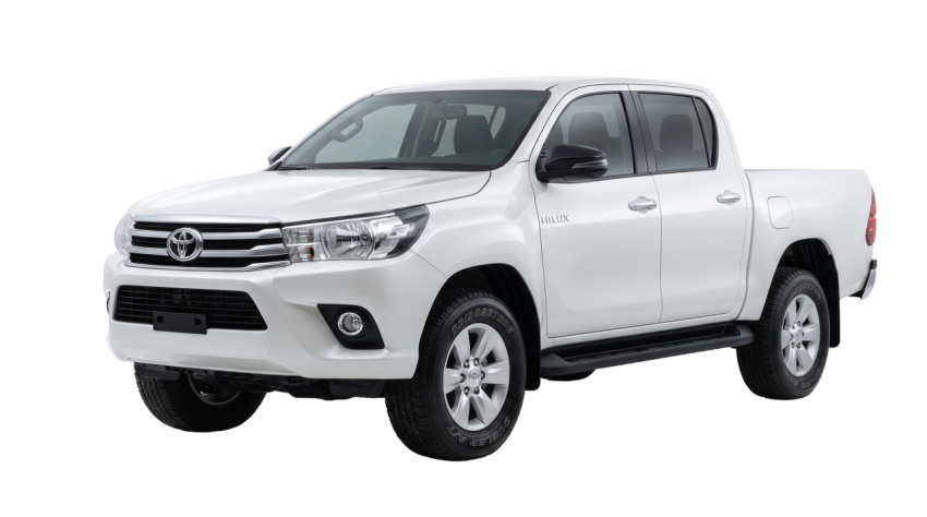White Toyota Hilux Pickup Truck Isolated on Transparent Background PNG