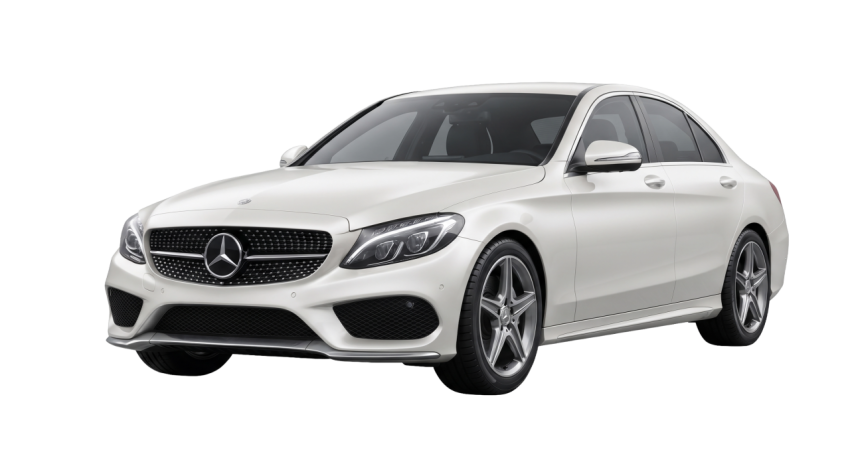 White Luxury Sports Sedan Front Three Quarter View Isolated PNG