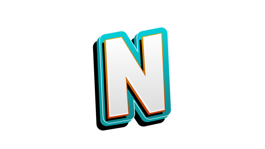 letter N logo design PNG