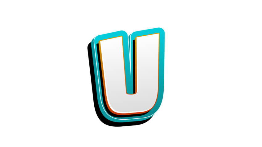letter U logo design PNG