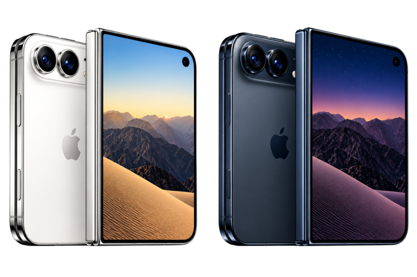 Dual Apple Foldable Smartphones PNG