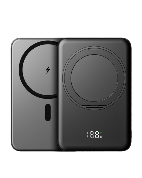 Magnetic Wireless Power Bank with Digital Display Transparent PNG