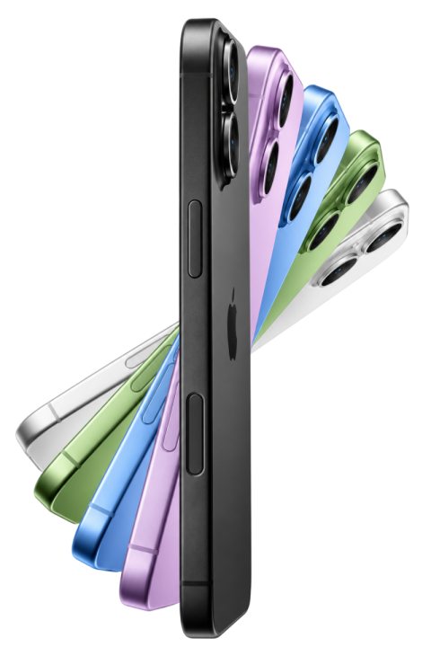 iPhone 16 Colorful Side Fan Display Transparent PNG