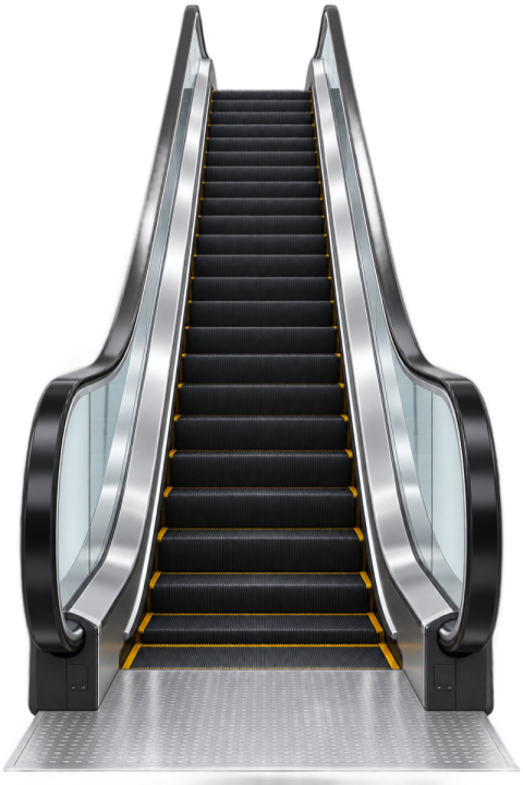 Modern Escalator Front View PNG