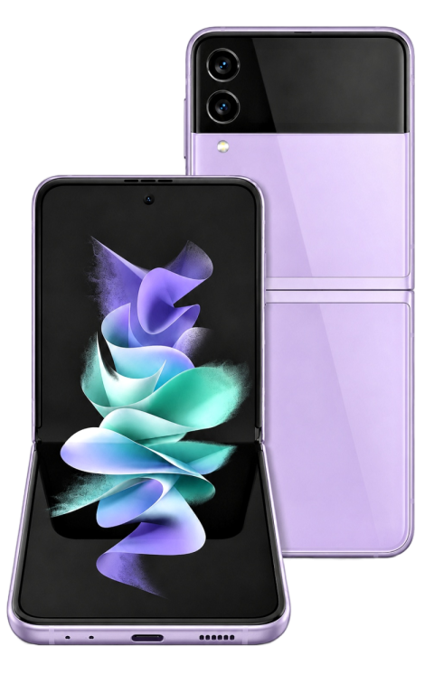 Samsung Galaxy Z Flip Lavender Open and Closed Transparent PNG
