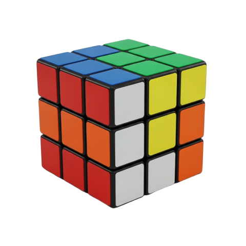 Classic 3x3 Rubik’s Cube Isolated PNG