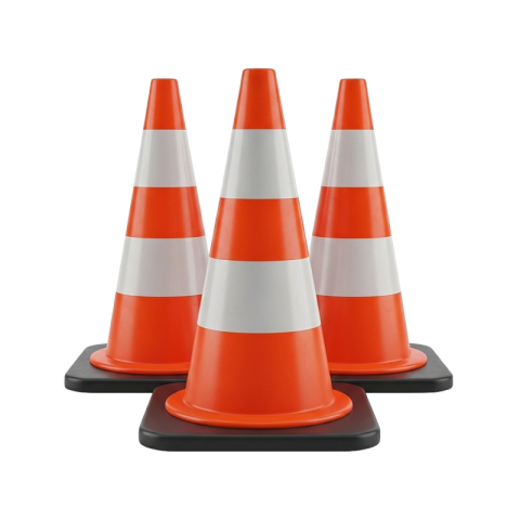 Warning Traffic Cone PNG – Transparent Image