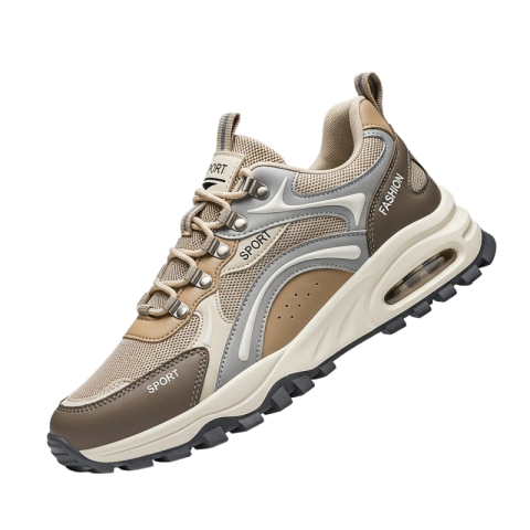 Beige Sport Fashion Sneaker with Air Cushion Sole