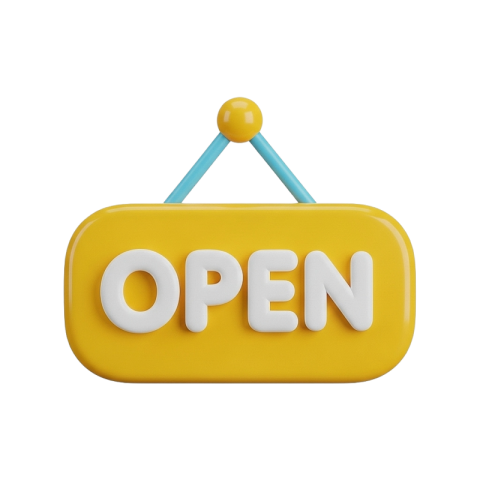 3D Open Sign Icon