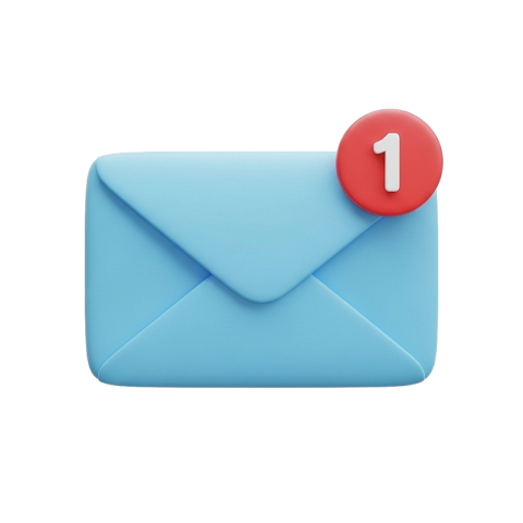 New Message Email Notification Icon – Isolated PNG
