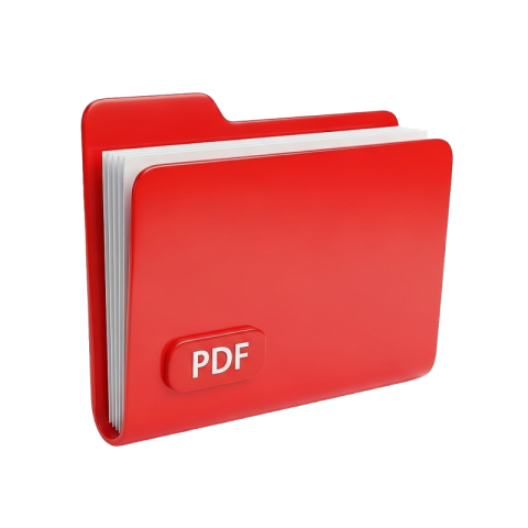Red PDF Folder – 3D File Document Icon