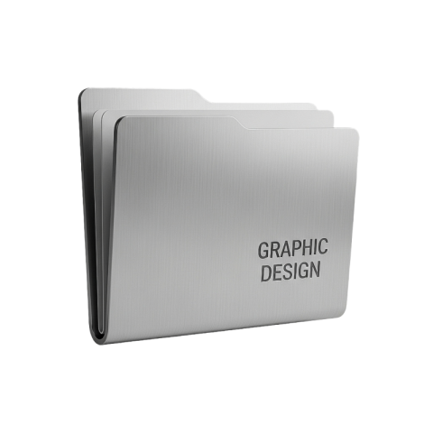 Modern Metallic Graphic Design Folder Icon