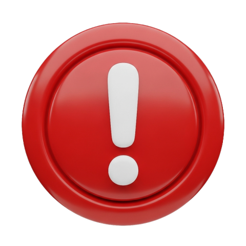 Red Alert Warning Icon with Exclamation Mark (PNG)