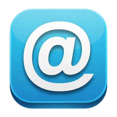 Blue Email @ Symbol App Icon (PNG)