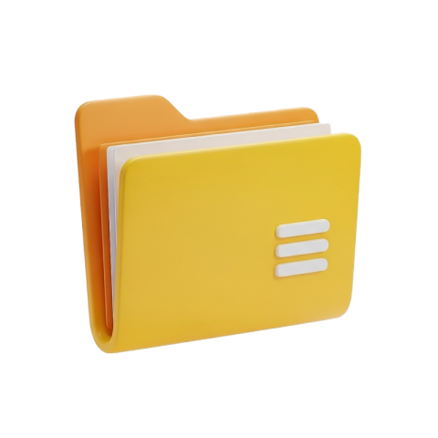 Yellow Folder Icon – 3D File Directory PNG