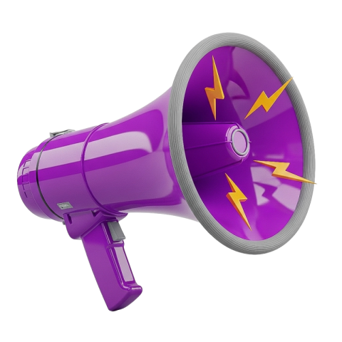 Purple Megaphone Announcement Icon PNG