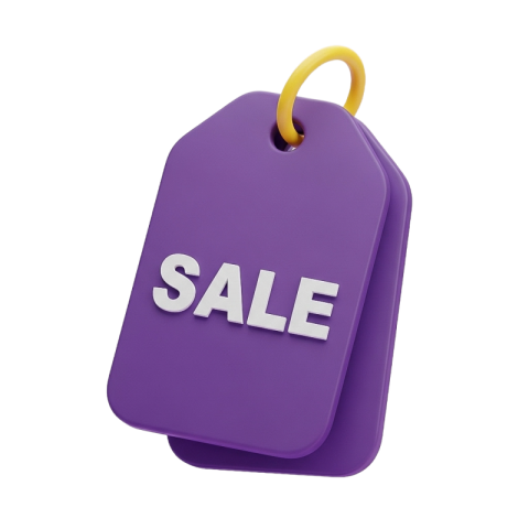 3D Sale Price Tag Icon PNG (Transparent Background)