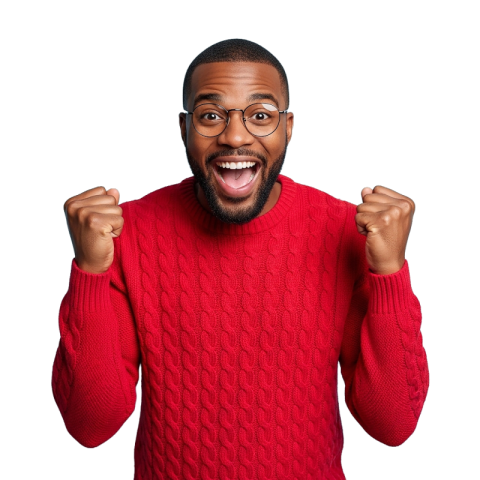 Excited Man Celebrating Success