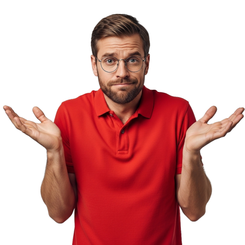 Confused Man Shrugging Gesture