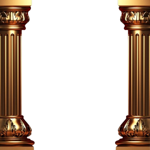 Golden pillars image design PNG