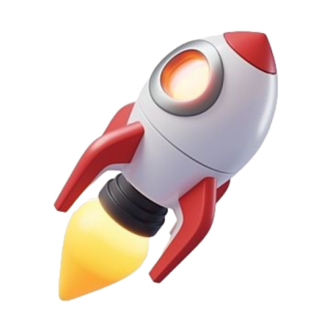 Rocket shaped 3d design PNG