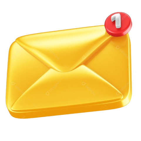 Yellow 3d email icon PNG