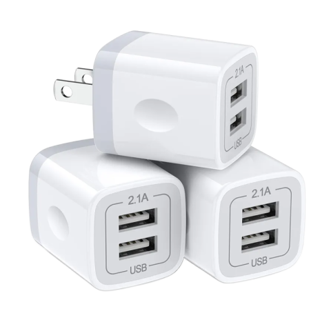 White charging power adapters Transparent PNG