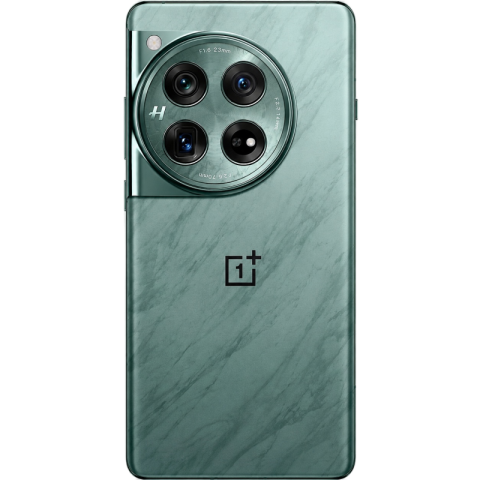 OnePlus 12 Emerald Green Smartphone Back View Transparent PNG