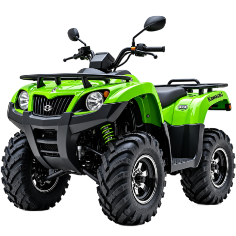 Bright Green Kawasaki Quad car ATV PNG