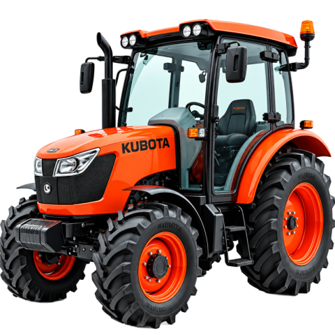 Orange Kubota Utility Tractor PNG