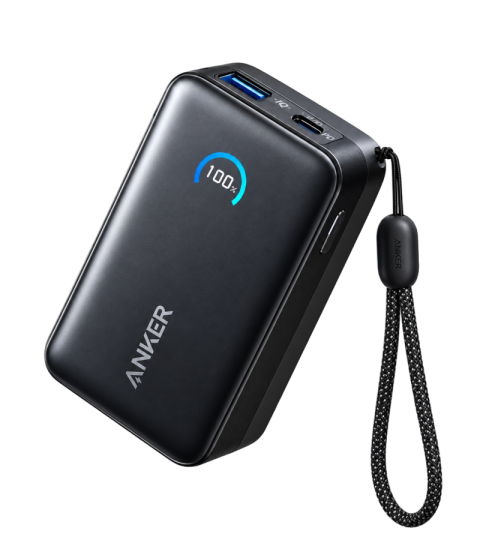 Anker Compact Mini Power Bank with Strap Transparent PNG