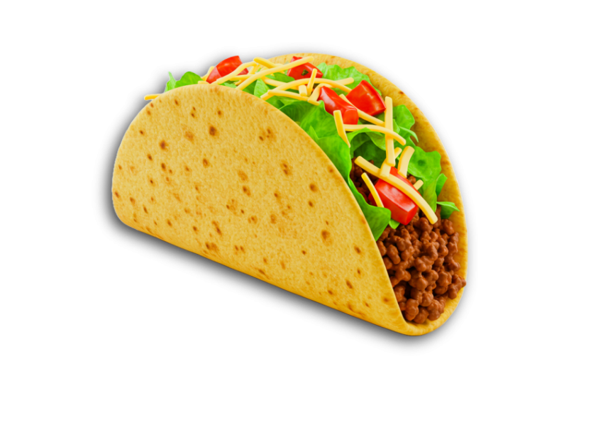 A taco food's, traditional Mexican dish PNG Image
