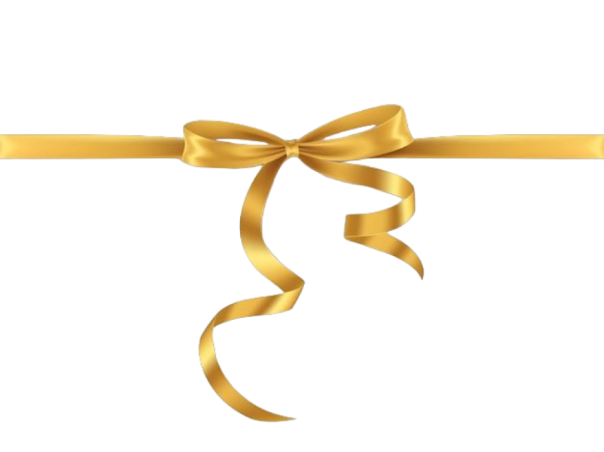 Golden gift ribbon PNG image