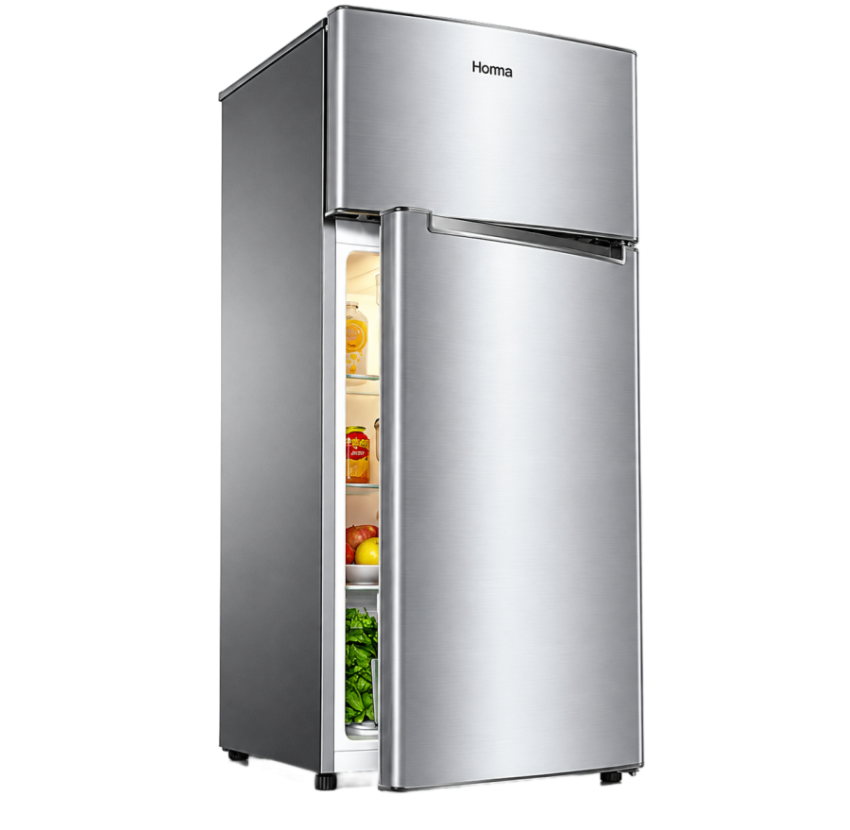 Modern Stainless Steel Refrigerator PNG Image