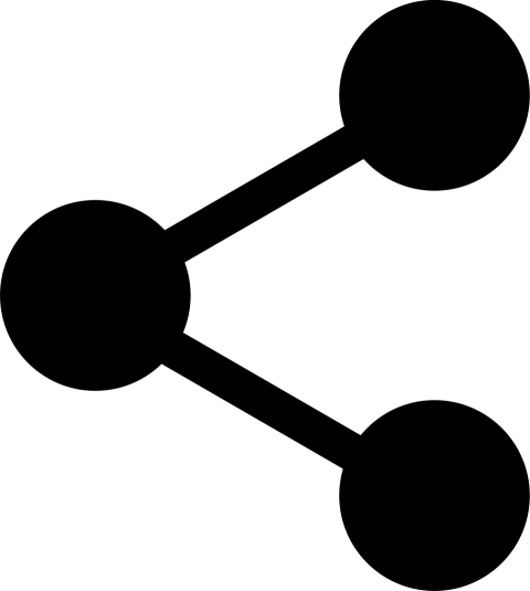 A black share icon PNG image