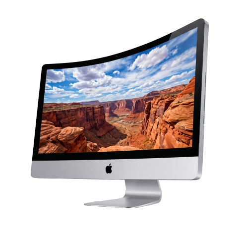 Curved Apple All-in-One Desktop Computer PNG