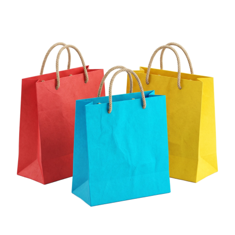 Colorful Kraft Paper Shopping Bags PNG Clipart