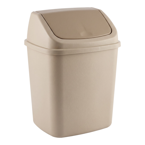 Beige Swing Top Trash Can PNG Cutout