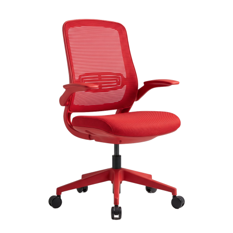 Red Mesh Office Chair PNG