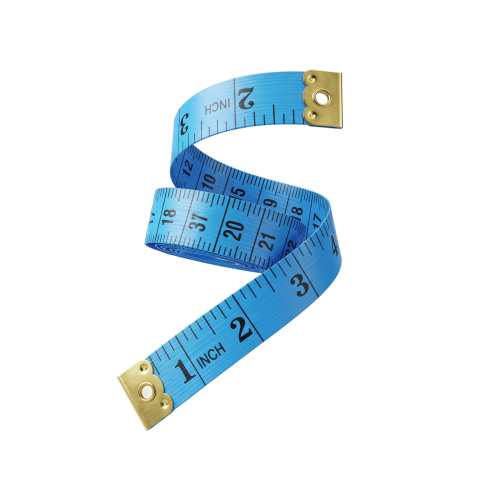 Blue Flexible Measuring Tape Curled PNG