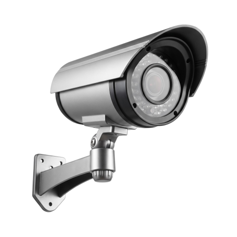 Silver Outdoor CCTV Security Camera PNG